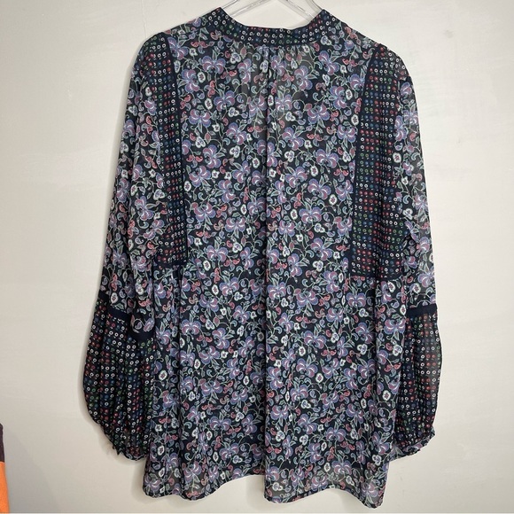 Yvos Black Bohemian Pattern blouse - Picture 6 of 11